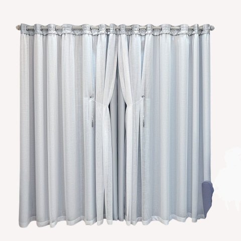 Cortina Gallane Semi Blackout 2m Varão 2,0 x 1,7m - 100% Poliéster - Gelo