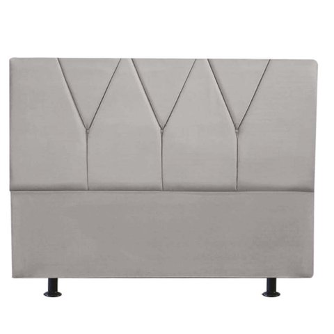 Cabeceira Estofada Cama Box King Jade 195cm Suede:cinza Claro