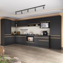 Ver imagem 3 de Cozinha Modulada Completa Canto 409cm com Rodapé e Balcão para Cooktop Veneza Multimóveis Mp2304
