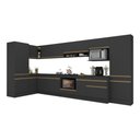 Ver imagem 2 de Cozinha Modulada Completa Canto 409cm com Rodapé e Balcão para Cooktop Veneza Multimóveis Mp2304
