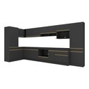 Ver imagem 1 de Cozinha Modulada Completa Canto 409cm com Rodapé e Balcão para Cooktop Veneza Multimóveis Mp2304