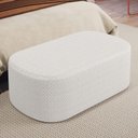 Ver imagem 2 de Puff Decorativo Orgânico para Living Quarto 100cm Doha W01 Bouclê Cru - Lyam Decor