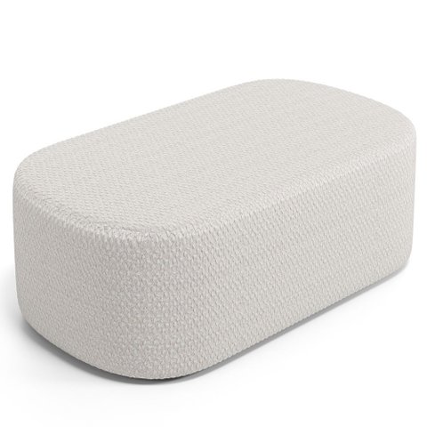 Puff Decorativo Orgânico para Living Quarto 100cm Doha W01 Bouclê Cru - Lyam Decor