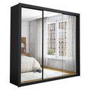 Ver imagem 2 de Guarda-Roupa Casal 3 Portas De Correr Com Espelho 4 Gavetas Isabela Master Carioca Móveis Preto