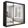 Guarda-Roupa Casal 3 Portas De Correr Com Espelho 4 Gavetas Isabela Master Carioca Móveis Preto - 2