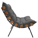 Ver imagem 2 de Poltrona Costela Decoração em Linho - Élpis Móveis - Linho Grafite