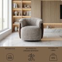 Ver imagem 6 de Poltrona Marselha 86cm Giratoria Suede Cappuccino Corino Marrom Premiun para Sala