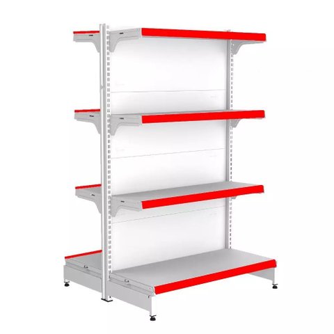 Gondola Centro 137 Fit Inicial Branco 8 Bandeja Pe Vermelho