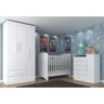 Quarto de Bebê Completo Guarda-Roupa 3 Portas Cômoda 5 Gavetas e Berço Mini Cama Rodial - 1