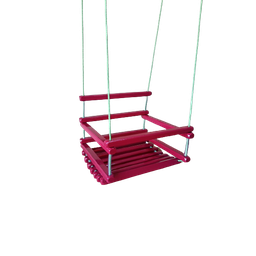 Balanço gangorra infantil madeira 35x35 Rosa suporta 80kg - 3