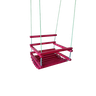 Balanço gangorra infantil madeira 35x35 Rosa suporta 80kg - 3