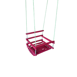 Balanço gangorra infantil madeira 35x35 Rosa suporta 80kg - 2