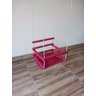 Balanço gangorra infantil madeira 35x35 Rosa suporta 80kg - 4