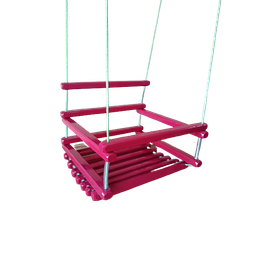 Balanço gangorra infantil madeira 35x35 Rosa suporta 80kg - 1