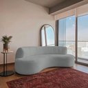 Ver imagem 5 de Sofá Curvo 3 Lugares Amsterdã 200cm Bouclé - Adj Decor Cor Cinza