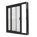 Ver imagem 1 de Janela de Aluminio Preto 2 Folhas Vitro Grande 80x80 com Policarbonato- Machado Portas e Janelas