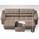 Ver imagem 6 de Sofá com Carregador Usb e Molas no Assento Retrátil Reclinável Mimo 2,30m Velosuede Marrom - Netsofa