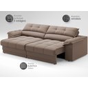 Ver imagem 4 de Sofá com Carregador Usb e Molas no Assento Retrátil Reclinável Mimo 2,30m Velosuede Marrom - Netsofa