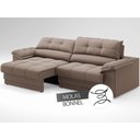 Ver imagem 5 de Sofá com Carregador Usb e Molas no Assento Retrátil Reclinável Mimo 2,30m Velosuede Marrom - Netsofa