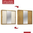 Ver imagem 6 de Guarda Roupa Dalila 3 Portas, 4 Gavetas e 3 Cabideiros Flex Cinamon Touch/off White com Espelho -