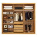 Ver imagem 5 de Guarda Roupa Dalila 3 Portas, 4 Gavetas e 3 Cabideiros Flex Cinamon Touch/off White com Espelho -