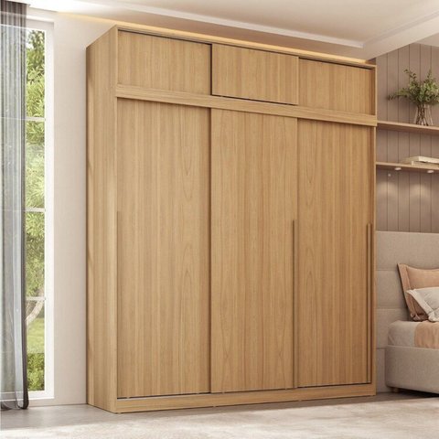 Guarda-Roupa Modular 2 Peças 6 Portas de Correr Jade CabeCasa MadeiraOriginals Amarelo/Avelã