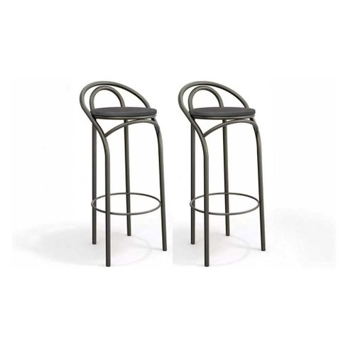 Kit 2 Banquetas Sala Jantar Dublin 1B706 2 un Bronze/Preto 110 - Kappesberg