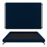 Conjunto Cabeceira e Base para Colchão Queen Bezos com Pés em Alumínio Veludo Azul Marinho G91 - Gra - 2