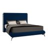 Conjunto Cabeceira e Base para Colchão Queen Bezos com Pés em Alumínio Veludo Azul Marinho G91 - Gra - 8