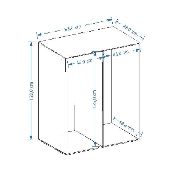 Armário Suspenso Cabideiro Modular 2 Portas Ideale Espresso Móveis - 4