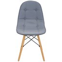 Ver imagem 2 de Cadeira Charles Eames Botonê Eiffel Wood Estofada Couro - Cinza