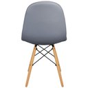 Ver imagem 4 de Cadeira Charles Eames Botonê Eiffel Wood Estofada Couro - Cinza