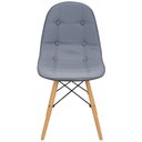 Ver imagem 2 de Cadeira Charles Eames Botonê Eiffel Wood Estofada Couro - Cinza