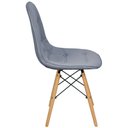 Ver imagem 3 de Cadeira Charles Eames Botonê Eiffel Wood Estofada Couro - Cinza