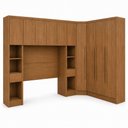 Ver imagem 5 de Guarda Roupa Modulado Safira 11 Portas de Bater 8 Gavetas MDF Corrediças Telescópicas Cumaru
