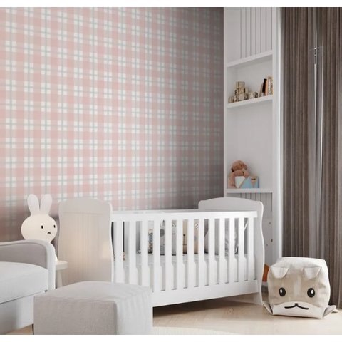 Papel de Parede Bobinex Revoada - Xadrez Quadros Rosa 4459