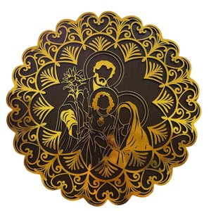 Quadro Sagrada Família, Alto Relevo, Jesus, Virgem Maria