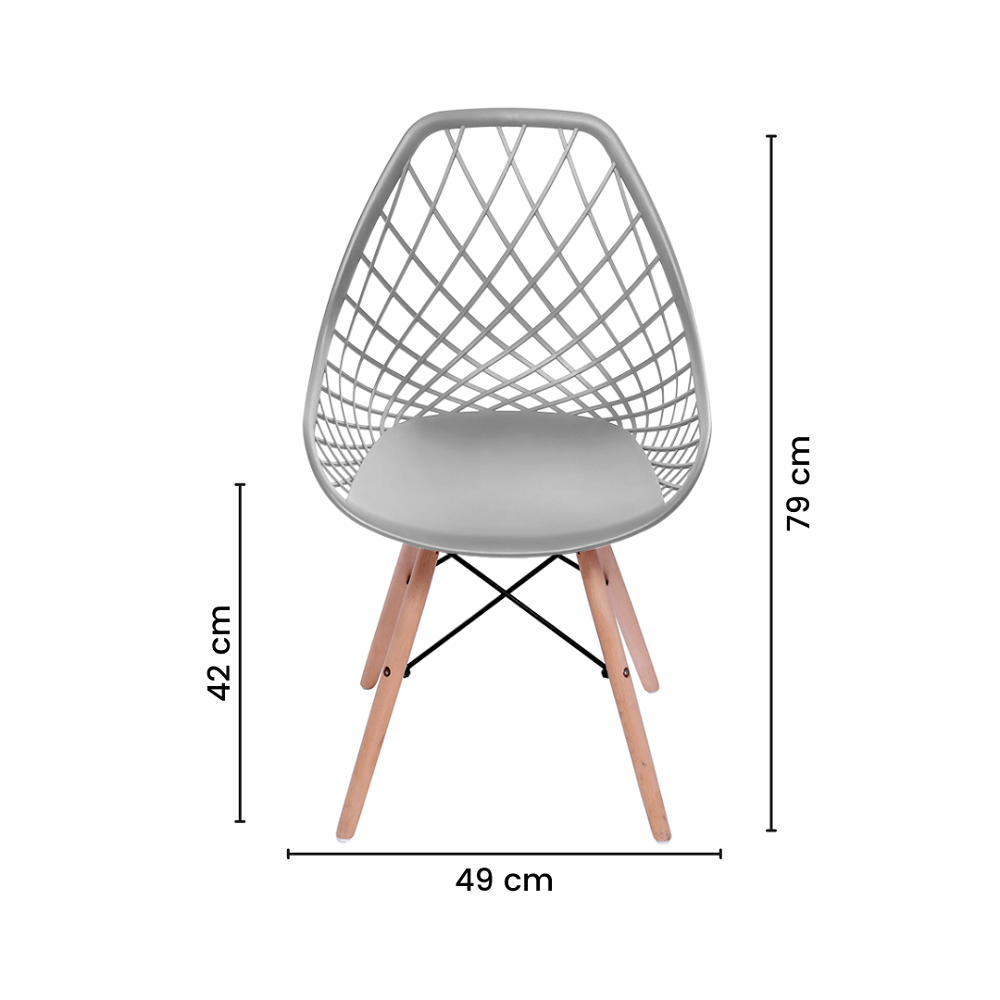 Kit 2 Cadeiras de Jantar Eames Kaila Cinza - 6