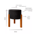 Ver imagem 5 de Kit 2 Puffs Thor Decorativo Pés em Madeira Suede Preto