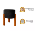 Ver imagem 6 de Kit 2 Puffs Thor Decorativo Pés em Madeira Suede Preto