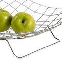 Ver imagem 2 de Fruteira de Mesa Cromada com Pedestal Cesto para Frutas Aramado Quadriculada Utimil