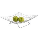 Ver imagem 1 de Fruteira de Mesa Cromada com Pedestal Cesto para Frutas Aramado Quadriculada Utimil