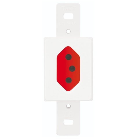 Tomada 2p+t 20a 250 Volts Vermelha Blanc - 2335 - Fame Modulo Tom 2p+t 20a Vermelho Blanc Fame 2335