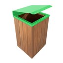Ver imagem 1 de Lixeira de Madeira Plástica Ecológica com Tampa Basculante Verde 96l