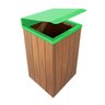 Lixeira de Madeira Plástica Ecológica com Tampa Basculante Verde 96l - 1