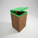 Ver imagem 4 de Lixeira de Madeira Plástica com Tampa Basculante Verde 96l