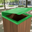 Ver imagem 3 de Lixeira de Madeira Plástica Ecológica com Tampa Basculante Verde 96l