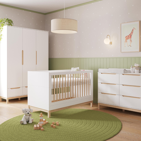 Berço Cômoda e Guarda-roupa Infantil Linha Cozy Marca Quater Móveis