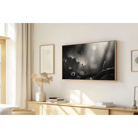 Quadro Decorativo N°172 115x70cm - Panorâmico Botânico - Filamentos Preto e Branco - Rollflex