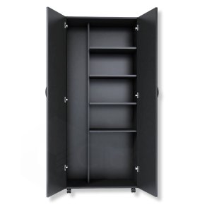 Armário Para Lavanderia Multiuso 2 Portas Alto Dispensa ClickForte Armário Lavanderia Preto